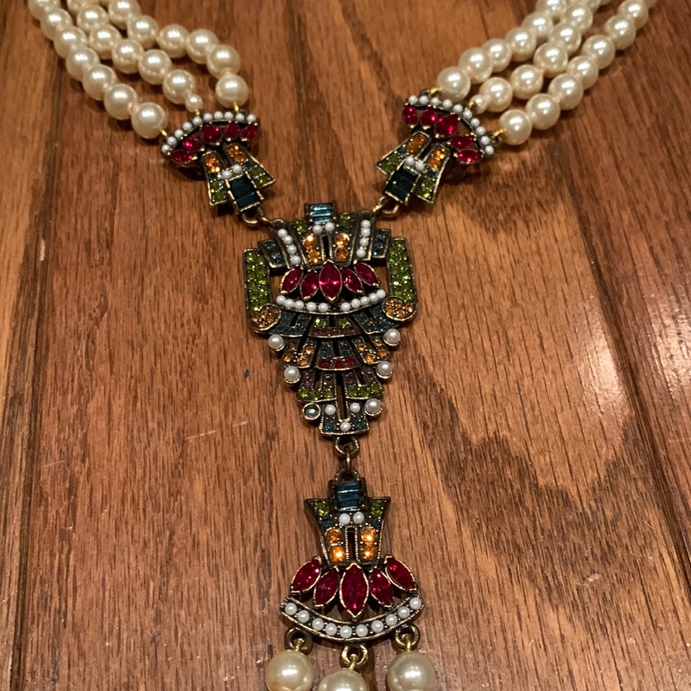 Heidi Daus Majestic Elegance cream Pearl multi strand necklace - show stopper! - Picture 5 of 17